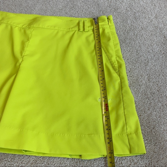 Puma Golf tennis Skort Skirt Neon highlighter yellow Chartreuse Front Pleat XL - Picture 8 of 9